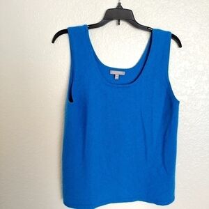 Neiman Marcus cashmere collection Crew neck sleeveless blue women's vest sz 3X